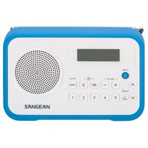 Rádio SANGEAN (Branco/Azul - Digital - 10 - Bateria) - N3210