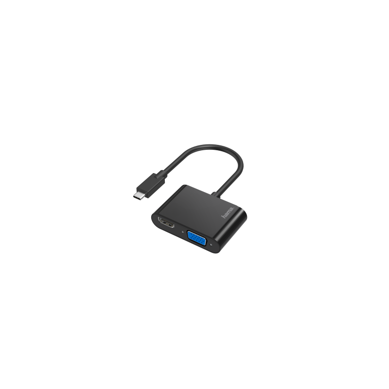 Cabo USB-C 2 em 1 HDMI VGA Com Adaptador HAMA