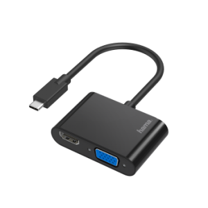 Cabo USB-C 2 em 1 HDMI VGA Com Adaptador HAMA